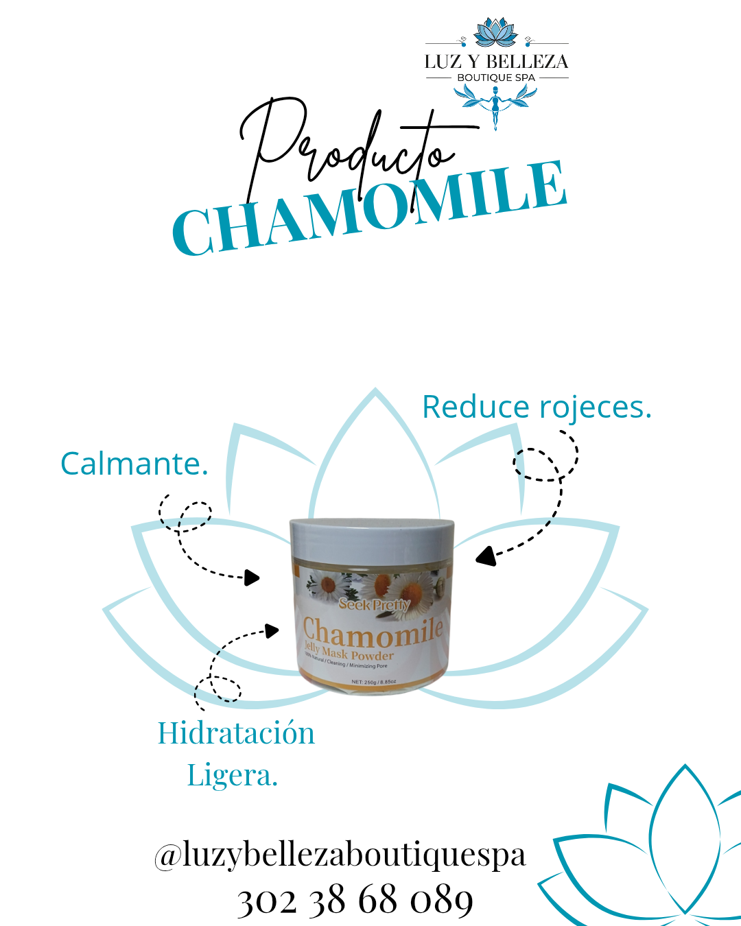 MASCARILLA HIDROPLÁSTICA CHAMOMILE 250gr Satori