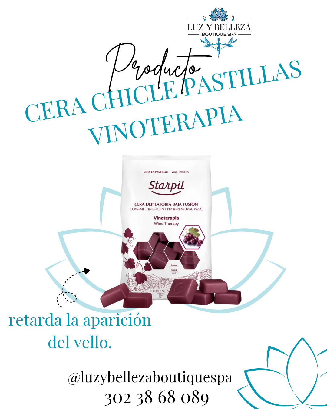 CERA DEPILACIÓN VINOTERAPIA EN PASTILLAS CHICLE 1000g  Starpil