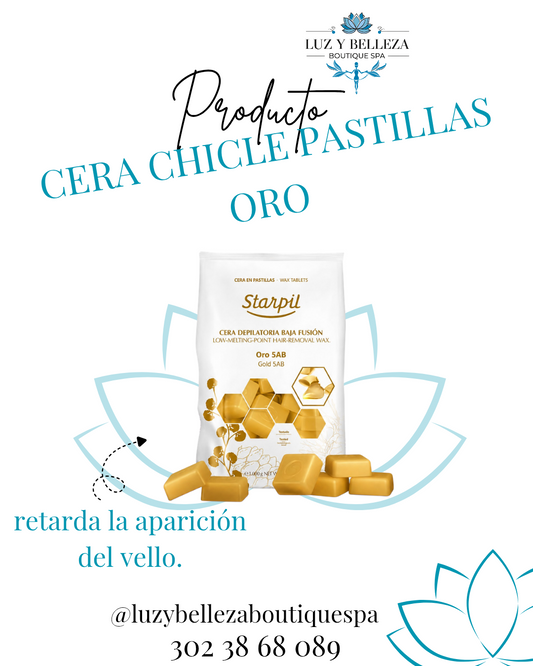 CERA DEPILACIÓN ORO EN PASTILLAS CHICLE 1000g Starpil
