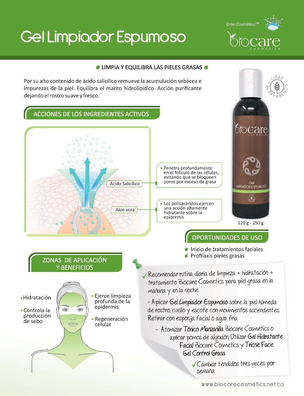 GEL LIMPIADOR ESPUMOSO 120g Biocare