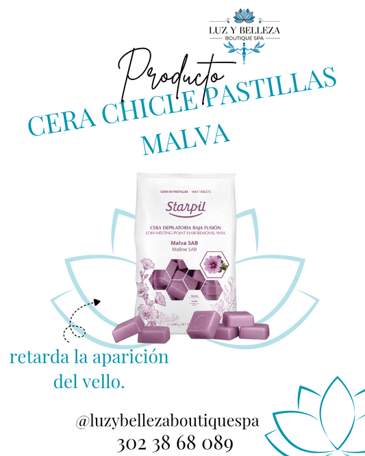 CERA DEPILACIÓN MALVA EN PASTILLAS CHICLE 1000g  Starpil