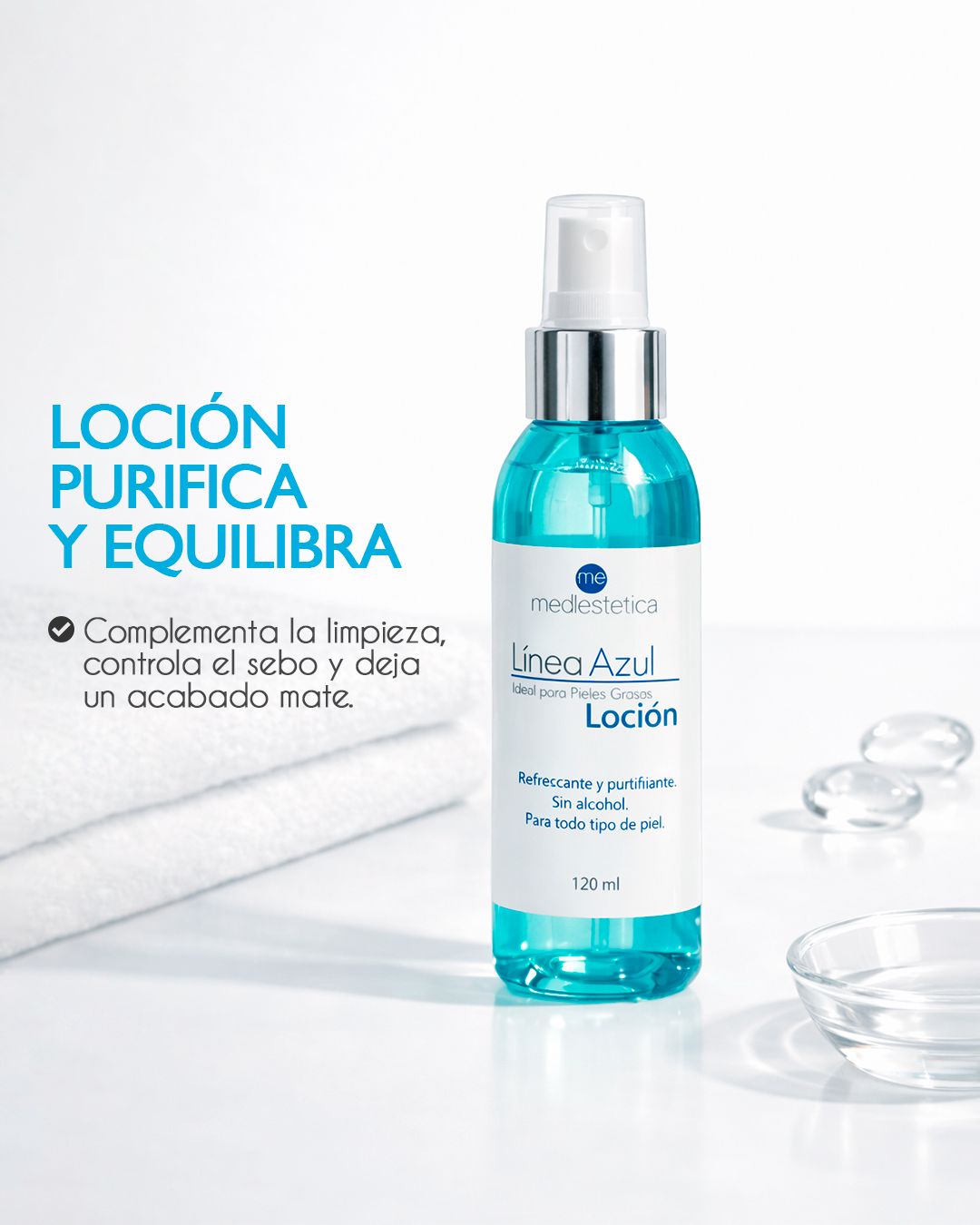 LOCIÓN CONTROL GRASA LÍNEA AZUL 60ml Mediestetica