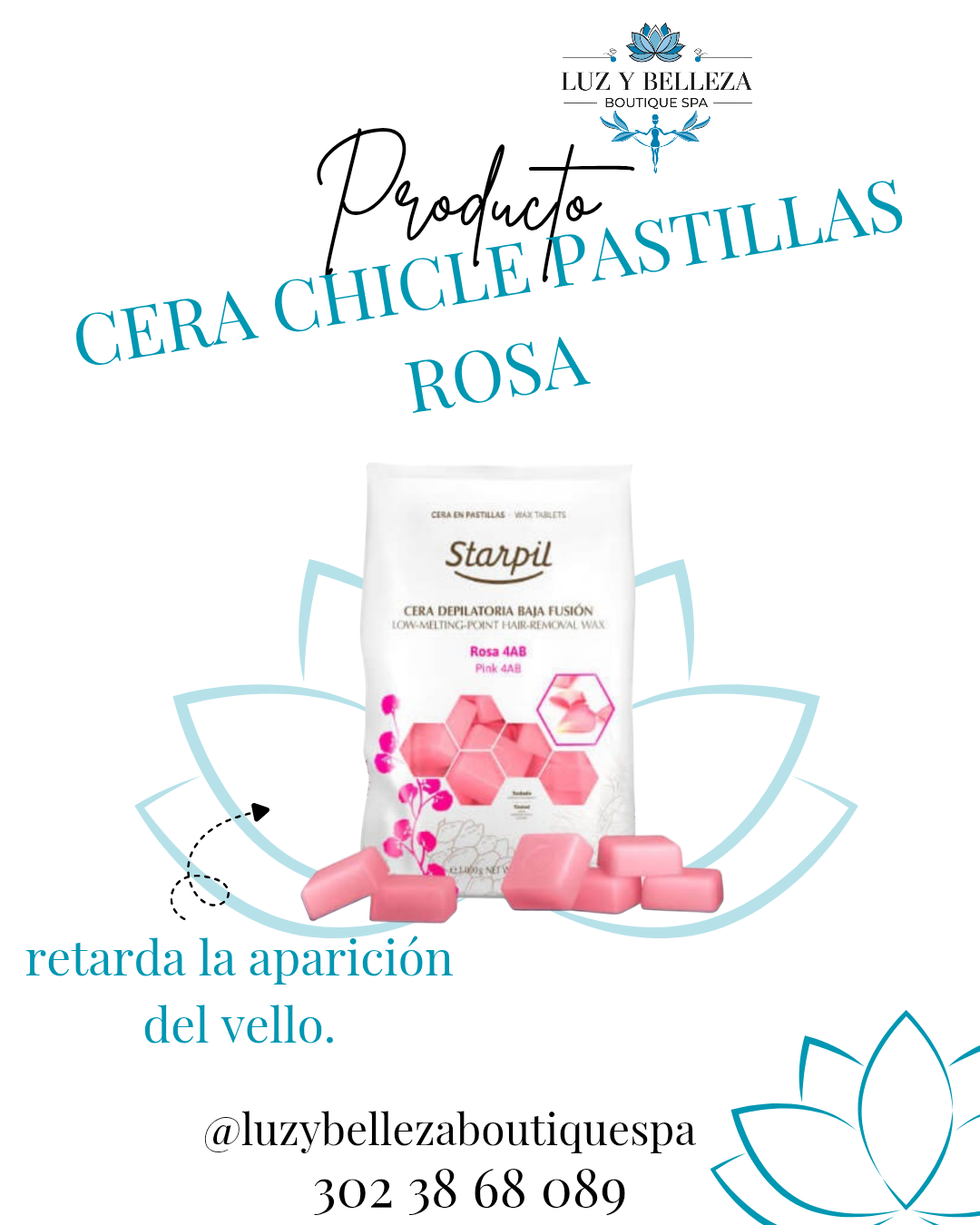 CERA DEPILACIÓN ROSA EN PASTILLAS CHICLE 1000g Starpil