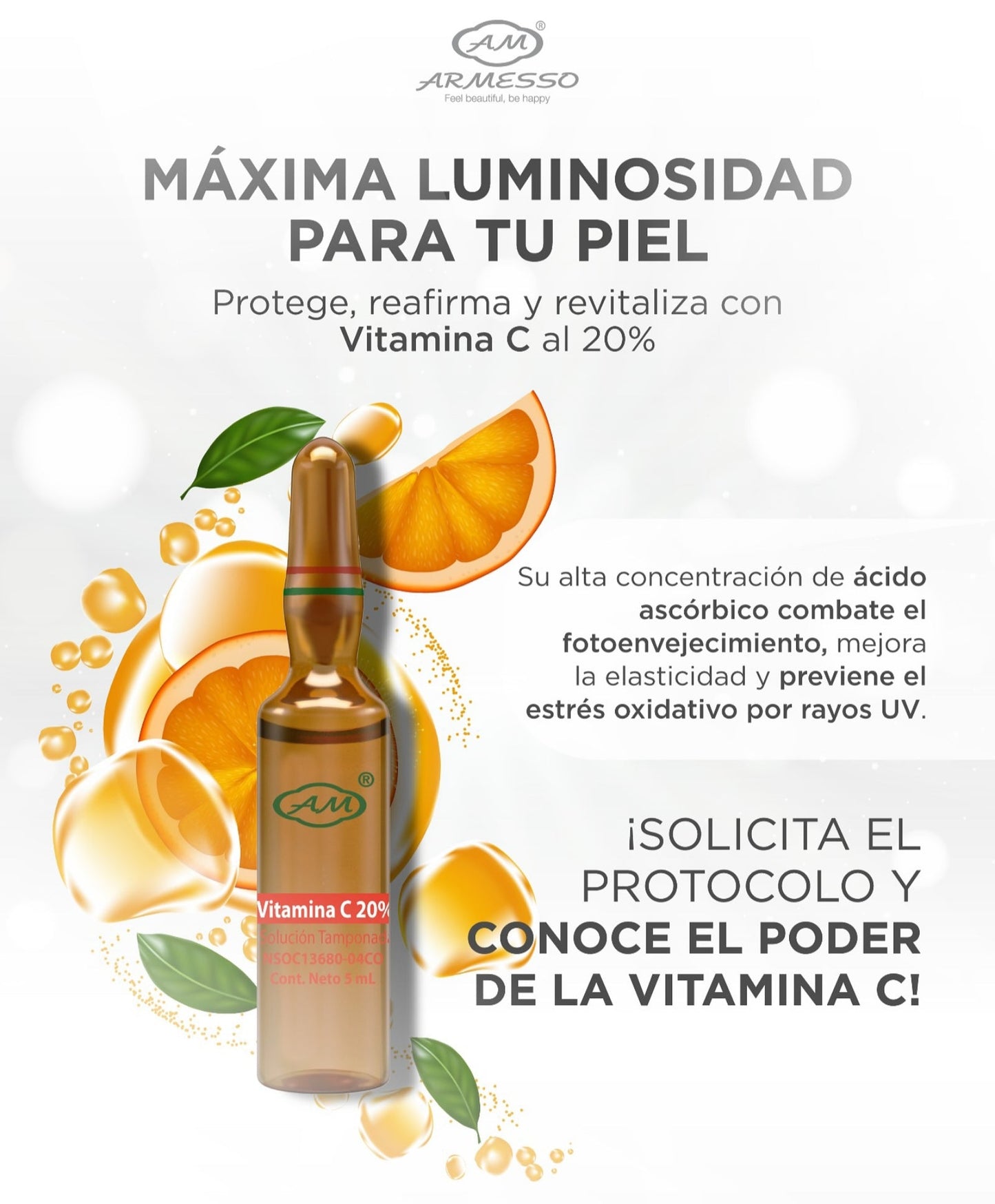 VITAMINA C TAMPONADA al 20% CAJA 10 AMPOLLA 5ML Armesso