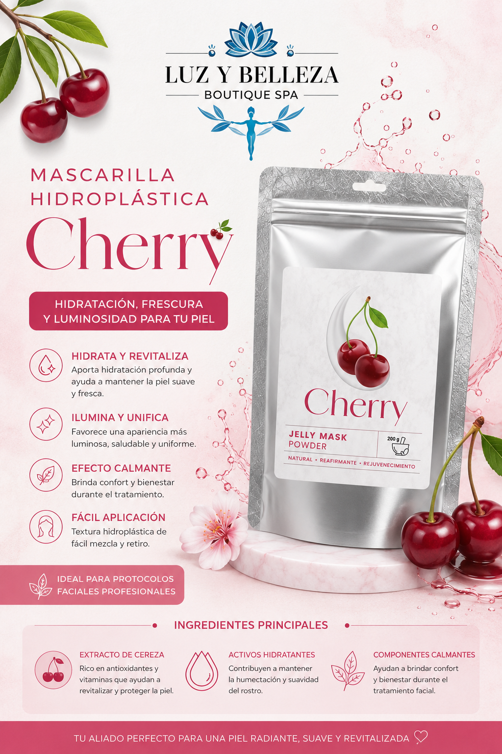 MASCARILLA HIDROPLÁSTICA CHERRY 500gr  Satori