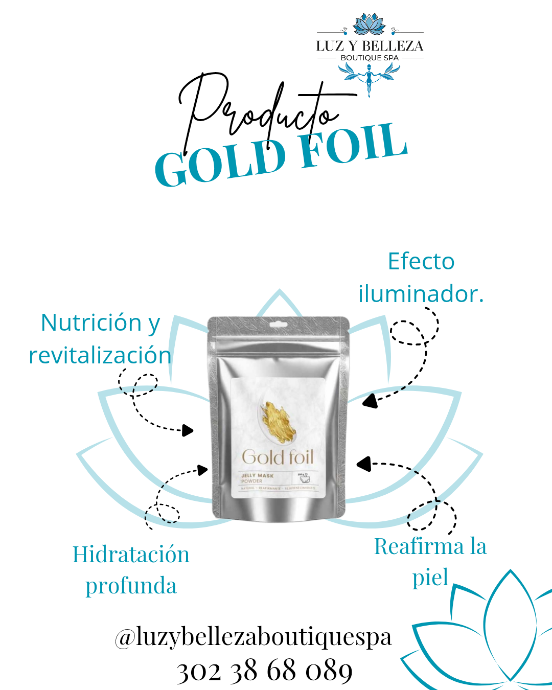 Mascarilla Hidroplástica Gold FOIL 500gr Satori