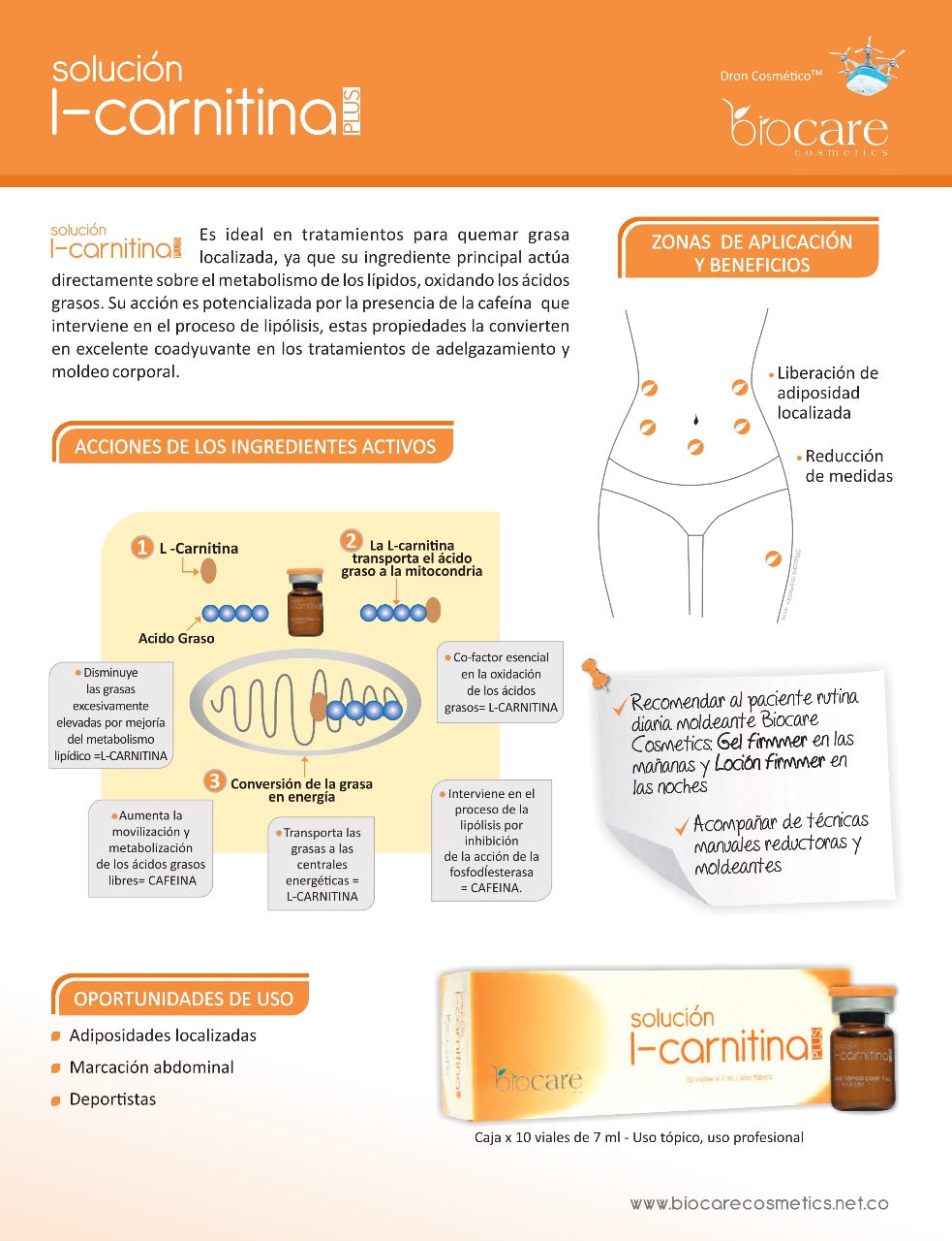 SOLUCION L- CARNITINA PLUS VIAL 7 ML Biocare
