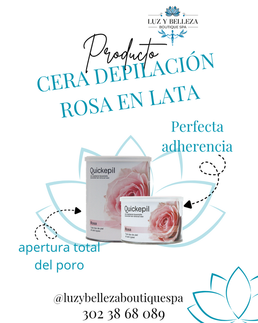 CERA DEPILACIÓN ROSA EN LATA 800gr  Quickepil