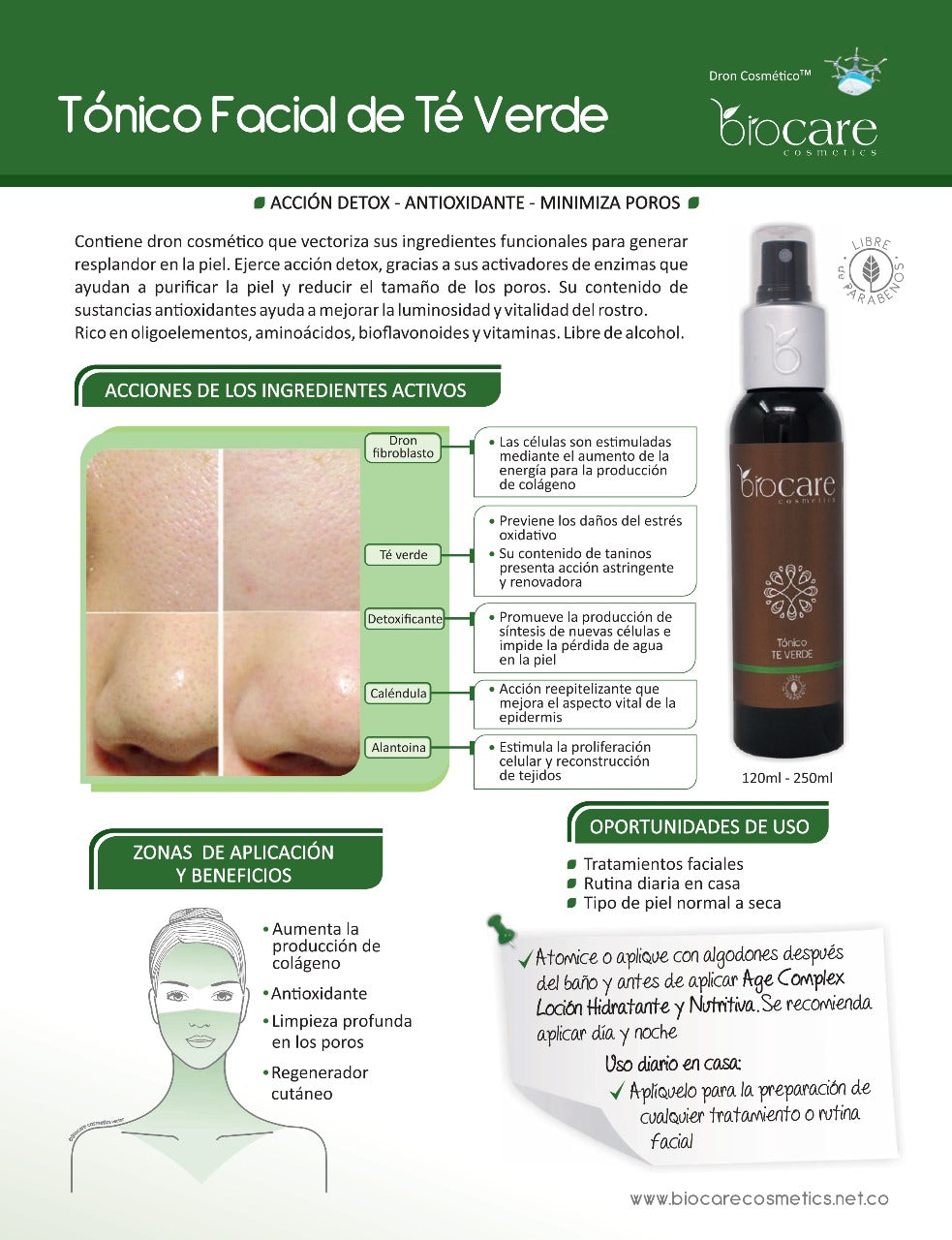 TONICO TE VERDE 250ML Biocare