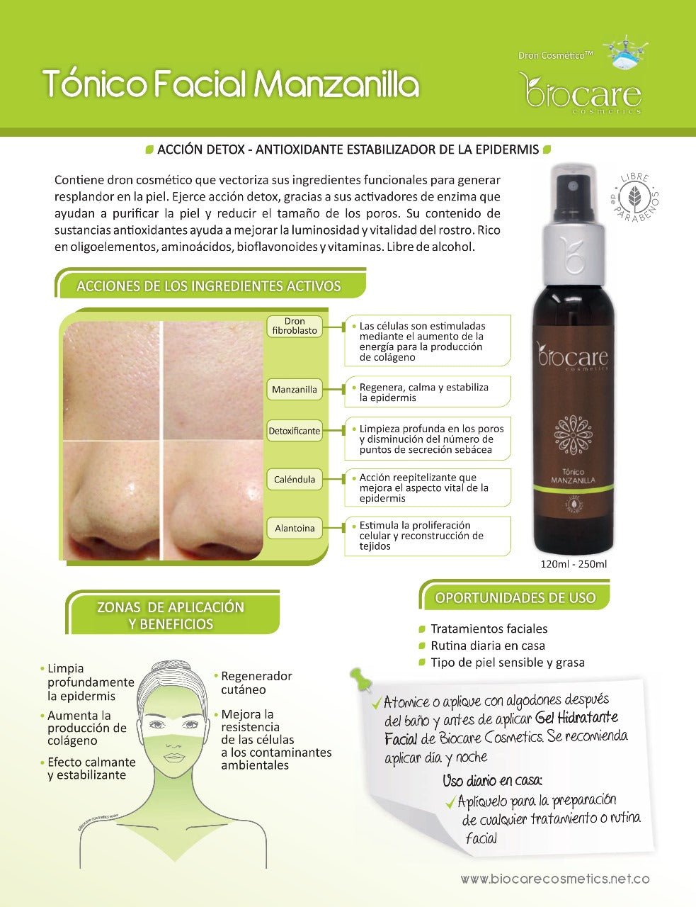 TONICO FACIAL MANZANILLA 120 ML Biocare